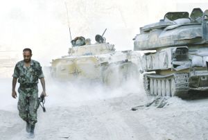 叙利亚战争一触即发。图为叙利亚政府军在备战。美联社
